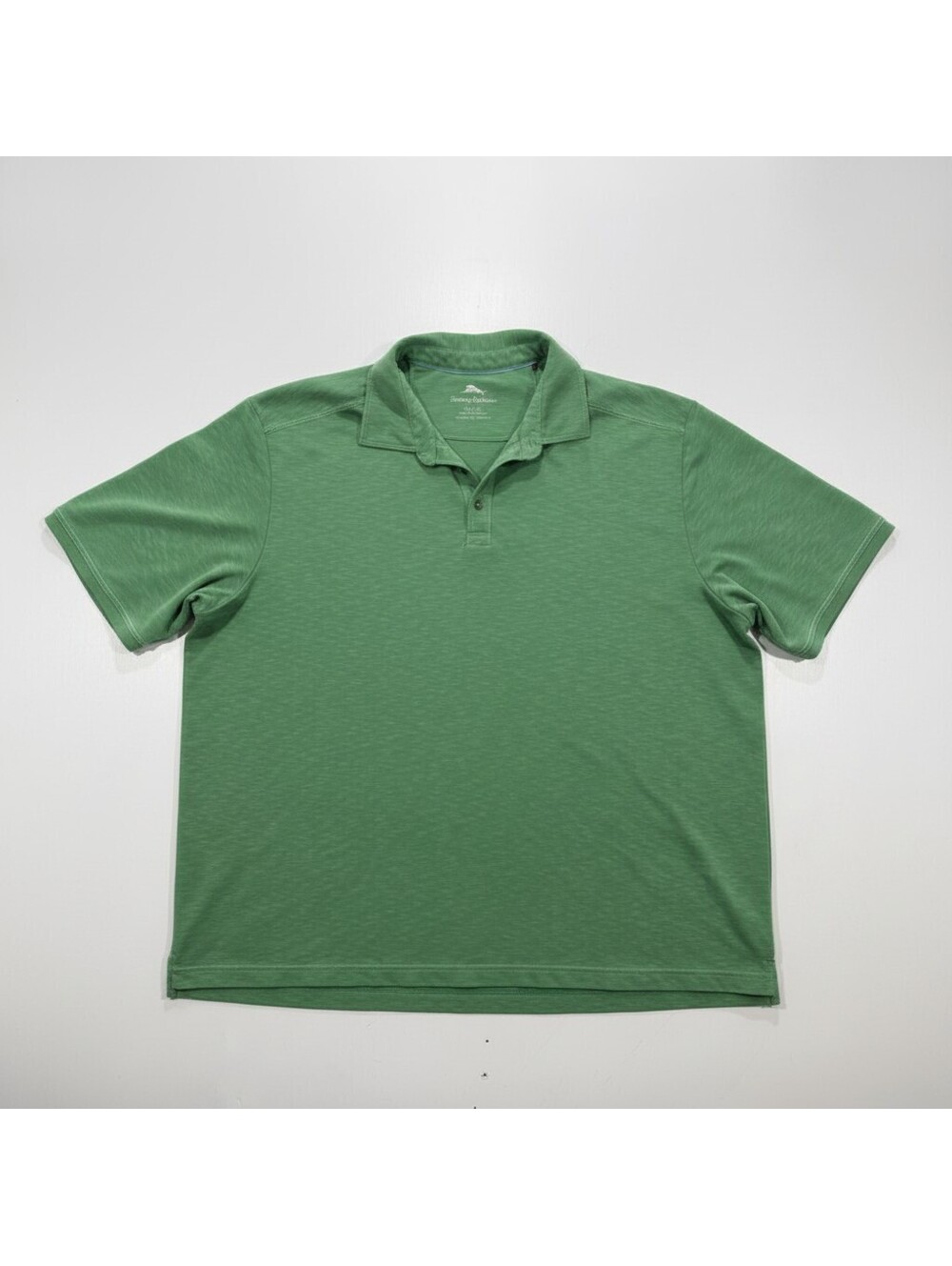 Tommy Bahama Polo Shirt Mens XXL Green Slub Knit Short Sleeve Casual